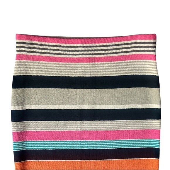 Tracy Reese Multicolored Slim Striped Pull On Pencil Skirt Zippered Slit, Small - Picture 3 of 12